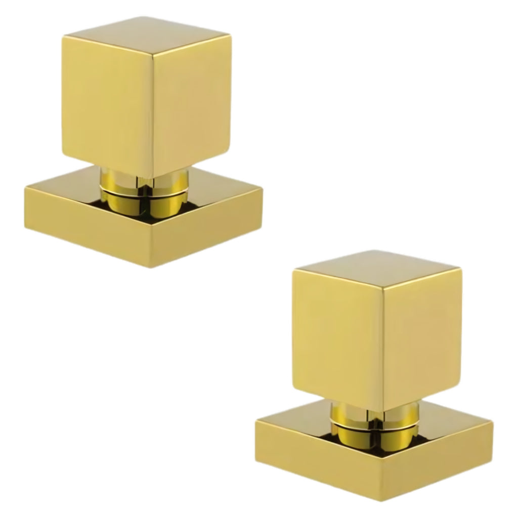 KIT 2 Acabamentos Quadrado De Metal Para Registro Pressão Gaveta Acabamento Dourado — Dourado