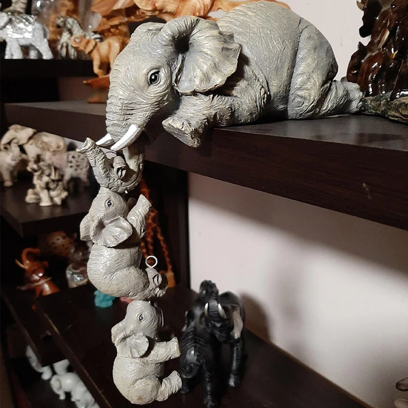 Estatueta Decorativa Elefante Família 3 peças - Toque De Casa