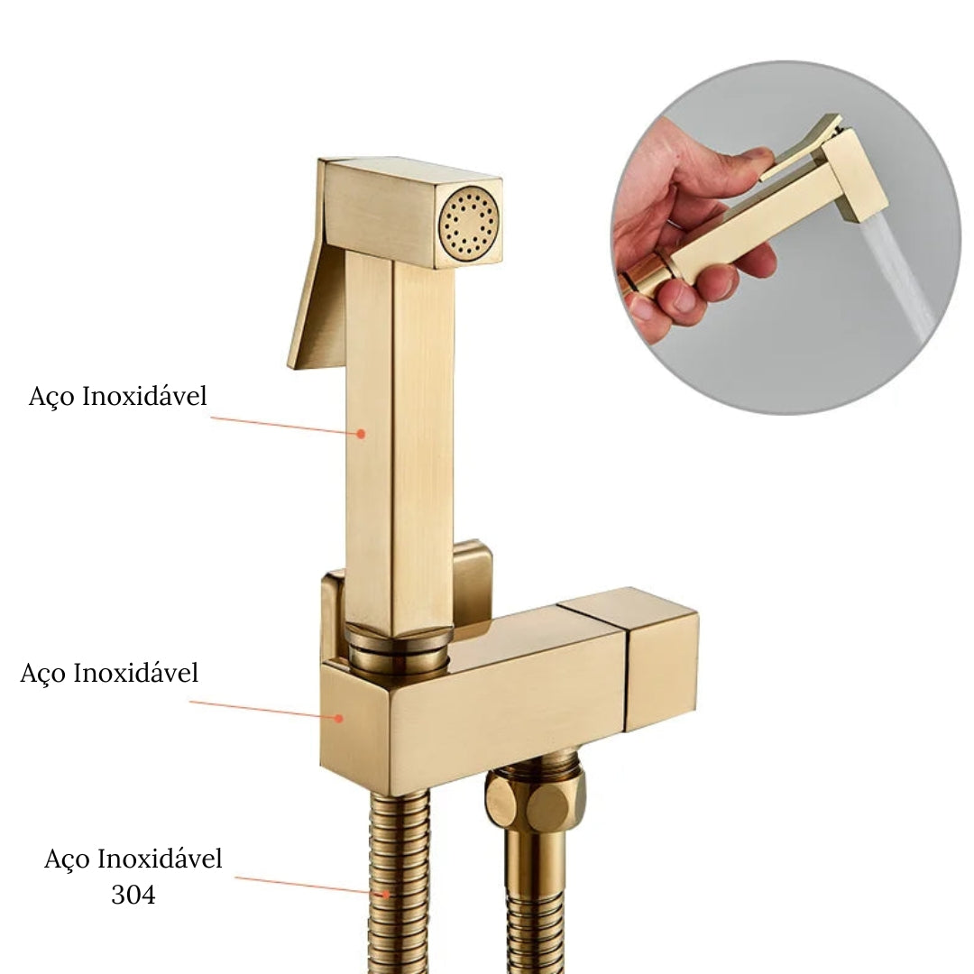 Ducha Higiênica Dourada Para Banheiro
