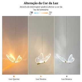 Luminária Pendente Borboleta Crystal Light - Toque De Casa