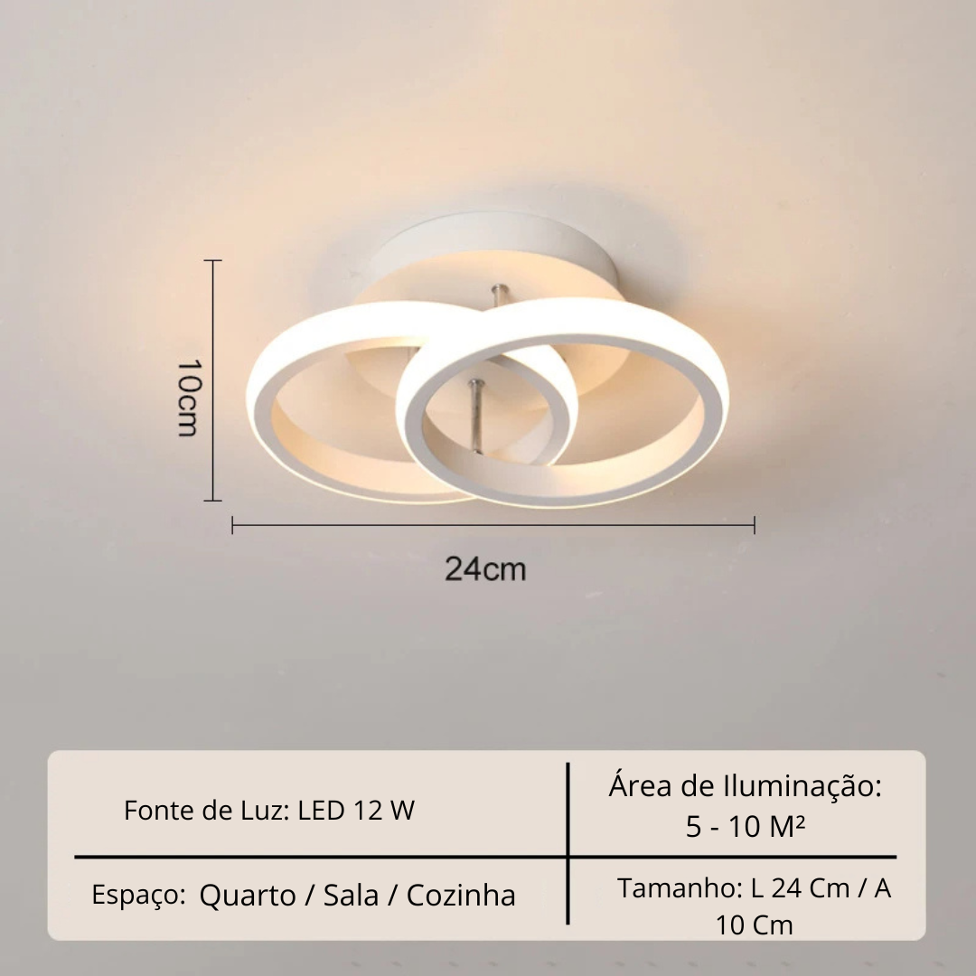 Lustre Para Sala Moderno em LED - Toque De Casa