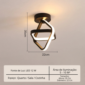 Lustre Para Sala Moderno em LED - Toque De Casa