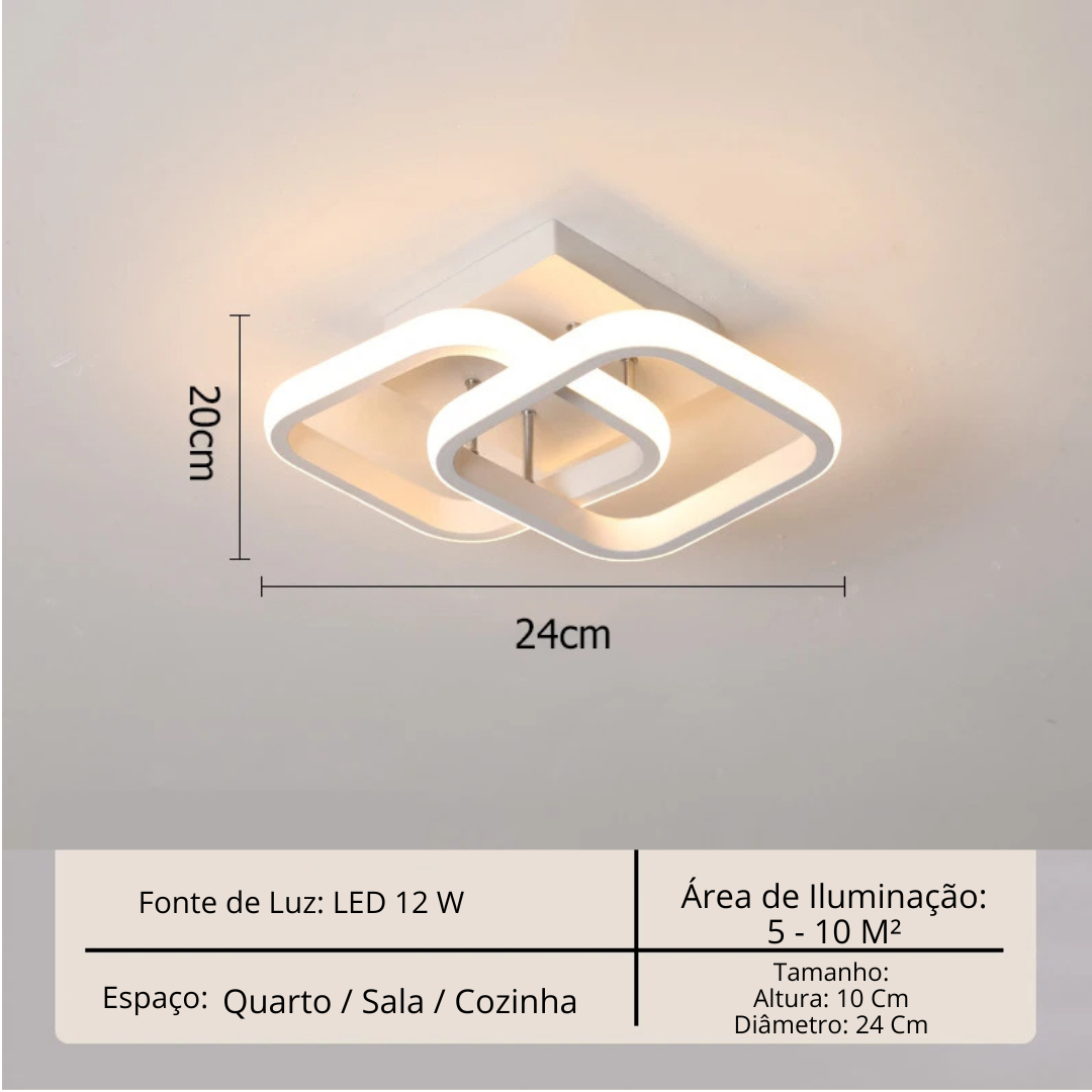 Lustre Para Sala Moderno em LED - Toque De Casa