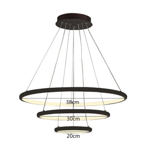 Lustre Pendente Circular Triplo em LED - Toque De Casa