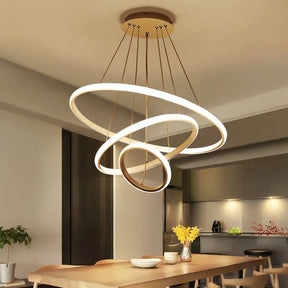 Lustre Pendente Circular Triplo em LED - Toque De Casa