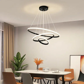 Lustre Pendente Circular Triplo em LED - Toque De Casa