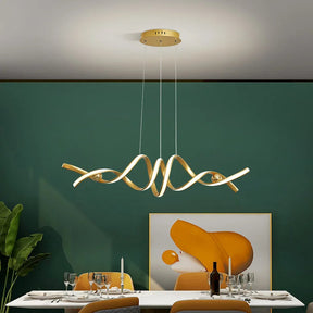 Lustre Pendente de Linear Ondas Minimalista - Toque De Casa