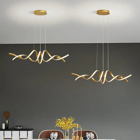 Lustre Pendente de Linear Ondas Minimalista - Toque De Casa