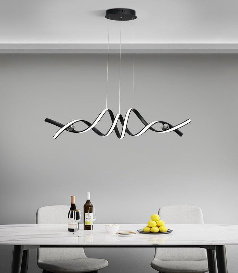 Lustre Pendente de Linear Ondas Minimalista - Toque De Casa