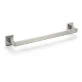 Porta toalha de banho barra quadrada inox escovado 60 cm em fundo branco