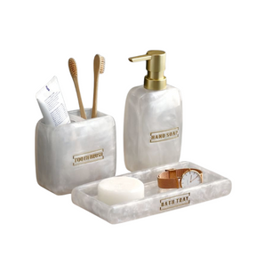 Saboneteira Kit Banheiro Lavabo Conjunto de Banheiro 3 Peças - Toque De Casa