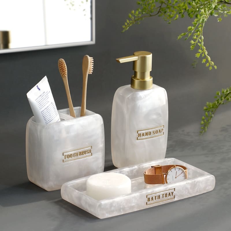 Saboneteira Kit Banheiro Lavabo Conjunto de Banheiro 3 Peças - Toque De Casa