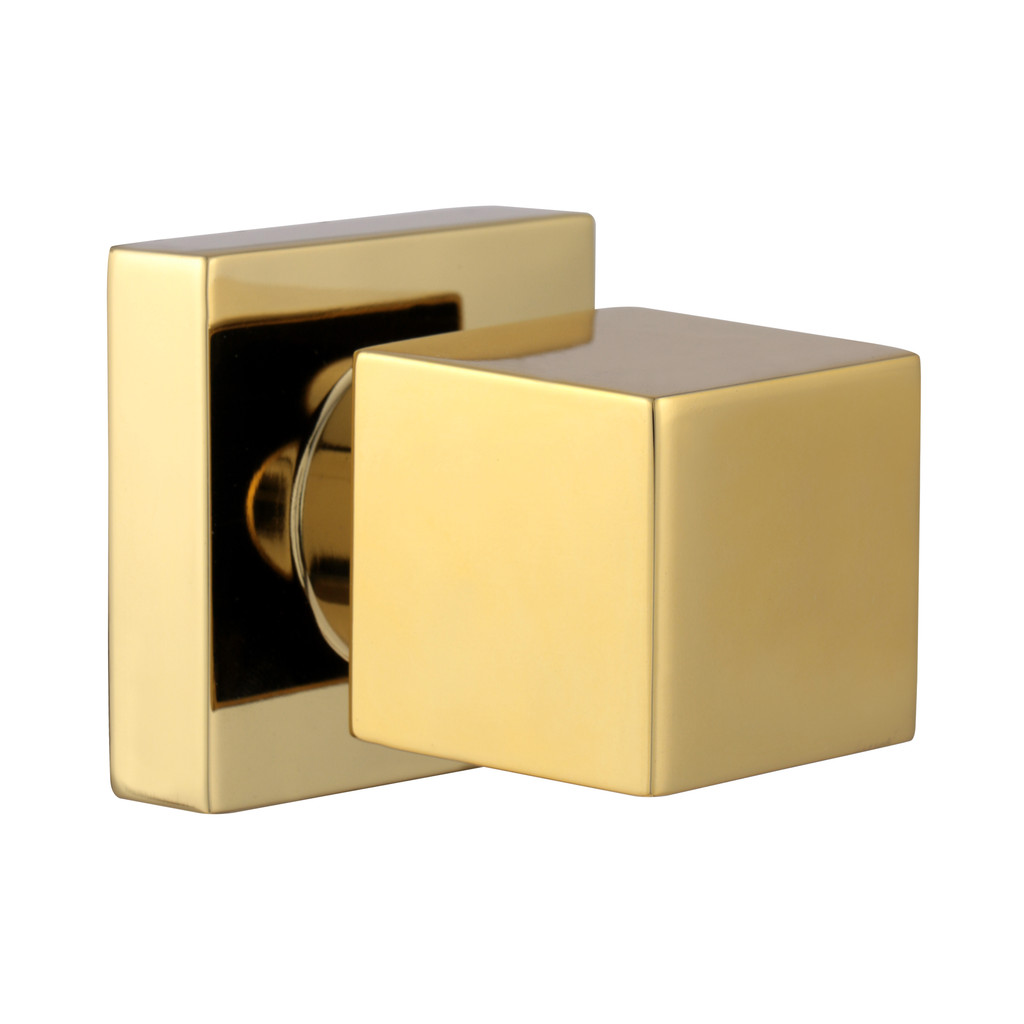 Acabamento Quadrado Registro Dourado Brilhante Padrão Deca — Dourado