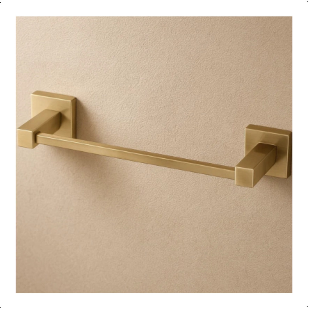 Porta Toalha de Rosto Quadritt Dourado Escovado