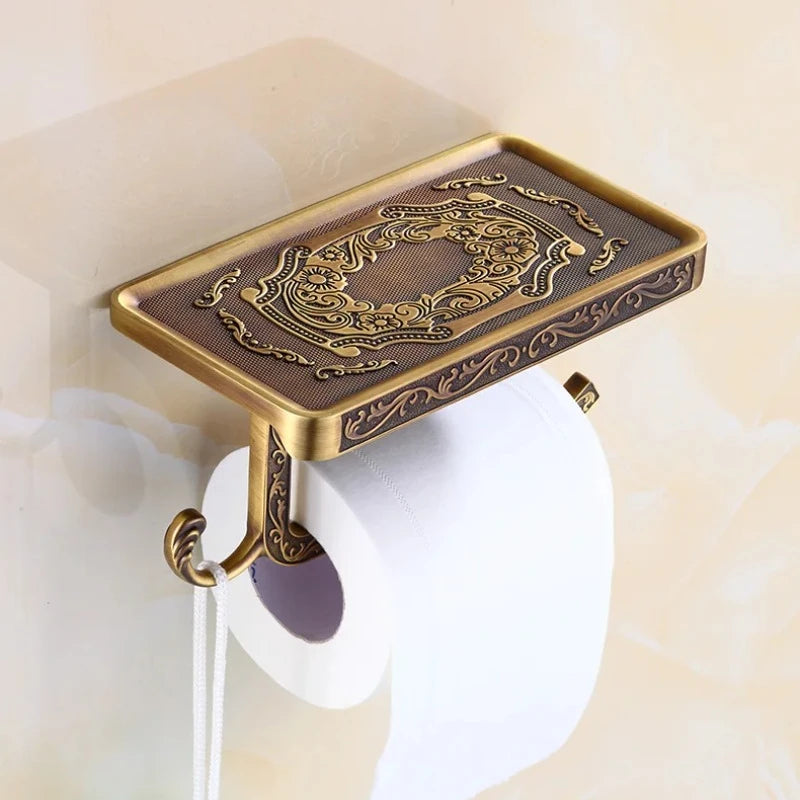 Suporte De Papel Higiênico De Parede Gold — Dourado