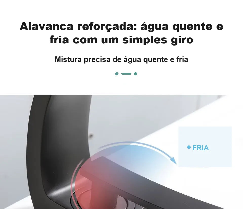 Alavanca monocomando para mistura de água quente e fria