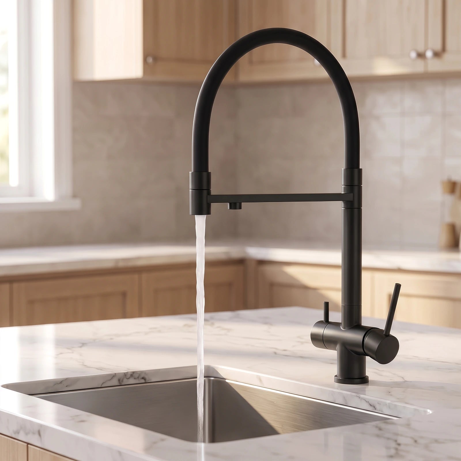 Torneira Gourmet Para Cozinha 3 Vias Com Saída Para Filtro e Ducha Retrátil