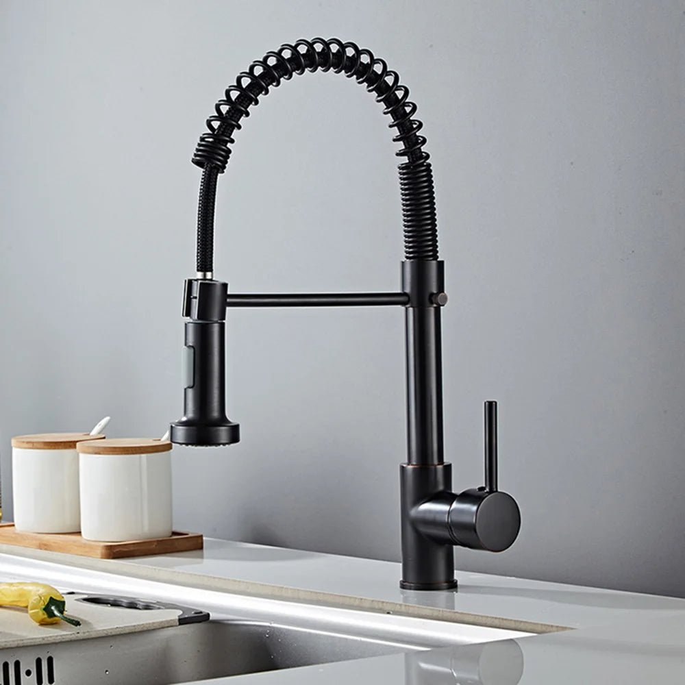Torneira Gourmet Cozinha Com Extensor Quente e Frio — Preto