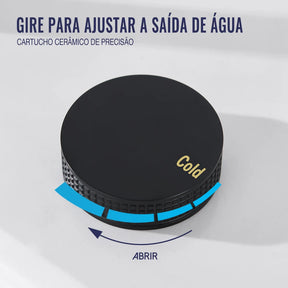 Detalhe do comando duplo da Torneira Misturador Banheiro 3 Furos