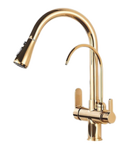 Torneira Gourmet Monocomando com Filtro e Jato Extensível Dourada - acabamento Dourada